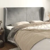 Vidaxl vidaXL Vzglavje s krilci svetlo sivo 183x23x118/128 cm žamet