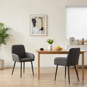 vidaXL Jedilni stoli 2 pcs Umetno usnje Črna 56,5 x 50 x 86 cm