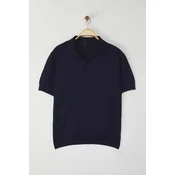 Trendyol Navy Blue Regular Polo Collar Plain Knitwear Polo Collar T-shirt