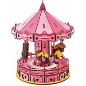 Woodcraft Lesena 3D sestavljanka Carousel