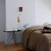 Opviq Zidna lampa Lumora-15338, 14x22x72cm, IP20, Zlatno-braon boje