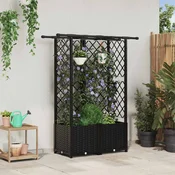 Povišeni krevet s mrežom i krovom Crna 124 x 40 x 138 cm PP