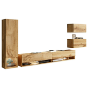 P & B Dnevni Regal Amadeo, Barva Hrasta, Led, 4-Delno