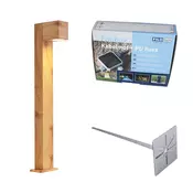 Zunanja svetilka aluminijasta z lesnim potiskom s talnim trnom in kabelsko uvodnico 65cm IP44 - Baleno