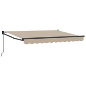 Vidaxl Vlečna tenda Bež 3 x 2 m 100% poliester in aluminij