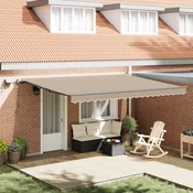 Skrovita tenda Bež 450 ×300 cm tkanina