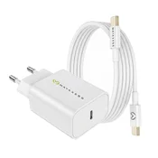 OEM Mayaxess, Omrežni polnilnik za Galaxy S24 Fe 20W + 1m USB-C kabel, Bela, (5000275874)