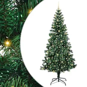 Vidaxl Umjetna preddekorirana božićna jelka med 300 LED Zelena 240 cm