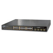 PLANET IPv6 L2+/L4 Managed 24-Port 802.3at PoE+ Gigabit Ethernet switch + 4-Port Shared SFP (440W) (WGSW-24040HP4)