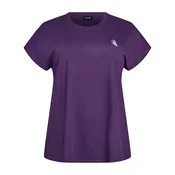 Zizzi Majica BASIC lila/off-bela