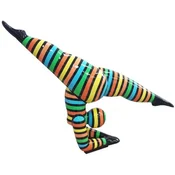 Casa Padrino luxury designer decorative sculpture acrobatic woman black/multicolored 110 x H. 86 cm - Abstract decorative figure - XXL decorative figure - XXL decorative sculpture