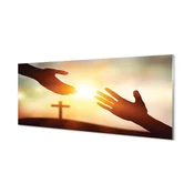 tulup.si Slika na akrilnem steklu Prečne roke 140x70 cm 4 obešalnika