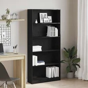 Polica za knjige crni hrast 80x24x176 cm konstruirano drvo