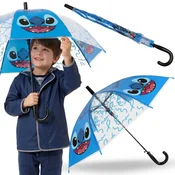 Disney DISNEY Stitch Modri otroški dežnik ZA FANTKA, prozoren ZLOŽLJIV avtomatski dežnik