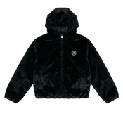 Converse  HOODED FAUX FUR JACKET  Črna