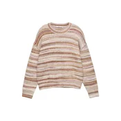 Pull&Bear Širok pulover pesek/temno bež/rjava/roza