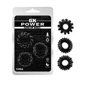 Prsten za penis Gear Up Rings, Crni