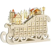 Homestar Adventni koledar 24 predalov z LED lučmi 45x10x31 cm naraven