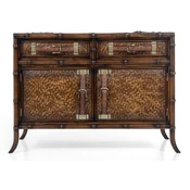Casa Padrino luxury vintage style sideboard brown 114 x 50 x H. 80 cm - Solid wood cabinet with 2 drawers and 2 doors - Solid wood furniture - Vintage style furniture - Luxury furniture