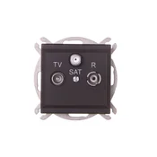 shumee Sonata RTV-SAT antenska vtičnica, črna kovinska, GPA-RSP/m/33