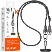 Mcdodo MCDODO TRAK ZA TELEFON ČEZ VRAT, VSTAVEK ZA ČEZ TELEFON, ČRN KABEL USB-C 60 W