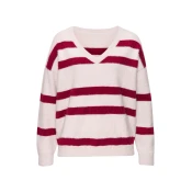 LASCANA Pulover pesek/bordo
