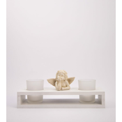 MAISON ADORABLE Svecnjak ANÐEO za dve svece 26x9 cm, Beli
