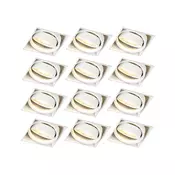 Set 12 vgradnih reflektorjev belih GU10 nagibnih brez okvirja - Oneon