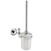 NEVIS wall-hung toilet brush, ceramics, chrome - Chrome - 155x402x119 mm - Gedy - NEVIS - 120 - Keramika; zlitina - Ščetka za stranišče - Retro - 155 - 402 - 119 - 14