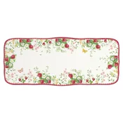 Serving platter, made of porcelain, 36 x 15 cm, Jardin des Fraises -