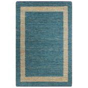 vidaXL Rucno radeni tepih od jute plavi 160 x 230 cm