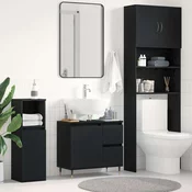 vidaXL vidaXL Kabinet pod umivalnikom Črni hrast 65x33x60 cm Inženirski les, (22013936)
