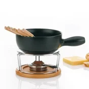 Kela Fondue od sira KL-61306 NATURA 10-dijelna keramika, nehrdajuci celik, krom, bukva