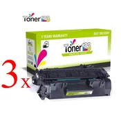 toner123 Komplet HP 05X/CE505X/LaserJet P2050, P2053, P2054, P2055, P2056, P2057 kompatibilni tonerji (3) - 3 x črna XL
