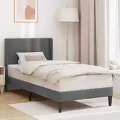 Krevetna konstrukcija s uzglavljem Tamnosiva 90 x 190 cm Baršun