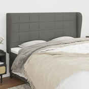 Vidaxl vidaXL Vzglavnik s krilci temno siv 183x23x118/128 cm blago