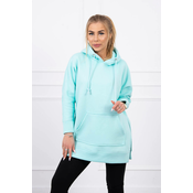 Insulated sweatshirt with slits on the sides of mint