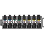 Komplet vijačnih nastavkov PRO Impact, PH1; PH2; PZ1; PZ2; T15; T20; T25; T30, 25 mm, 8-delni