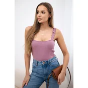 Strapless blouse navy pink