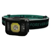 FOREVER SENSO naglavna LED svetilka, 3W, 270 lumnov, 4 načini svetenja, polnilna baterija, upravljanje z gestami, senzor gibanja, IP64 vodoodpornost, črna