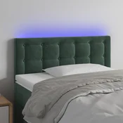 Vidaxl vidaXL Vzglavje postelje z LED diodo temno zeleno 80x5x78/88 cm žametno