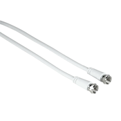 HAMA SAT priključni kabel, F-utikač - F-utikač, 3 m, 75 dB, bijeli