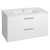 Kozmetična omarica VEGA, 100 cm, 2 predala, bela - Bela - 24 - 43.60 - MDF/laminat - Obešen na steno - Samodejno zapiranje - Aqualine - POLY A VEGA - 97.00 - Modern square - 97x60x43,6 cm - 60.00