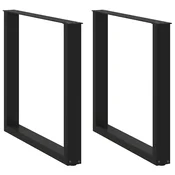 Vidaxl Noge za jedilno mizo v obliki črke U, 2 kosa, črne, 80 x (72-73) cm, jeklo