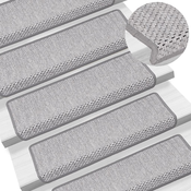 Samoljepljivi otiraci za stube 15 kom 65x21x4 cm boja platine