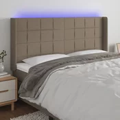 LED uzglavlje smedesivo 163 x 16 x 118/128 cm od tkanine