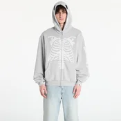 Mikina A BATHING APE Skeleton Shark Heavy Washed Cropped Fit Full Zip Hoodie M Gray XL