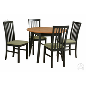 Komplet za jedilnico Oslo 4 crna/hrast + 6 stolov Milano 1 crna 12B