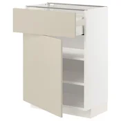 METOD / MAXIMERA Podni element s fiokom/vratima, bela/Havstorp bež, 60x37 cm