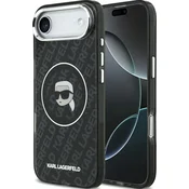 Ovitek Karl Lagerfeld Case IML Karl Head Logo, MagSafe za iPhone 17 Air, črn (KLHMP17MHMKBKHOK)